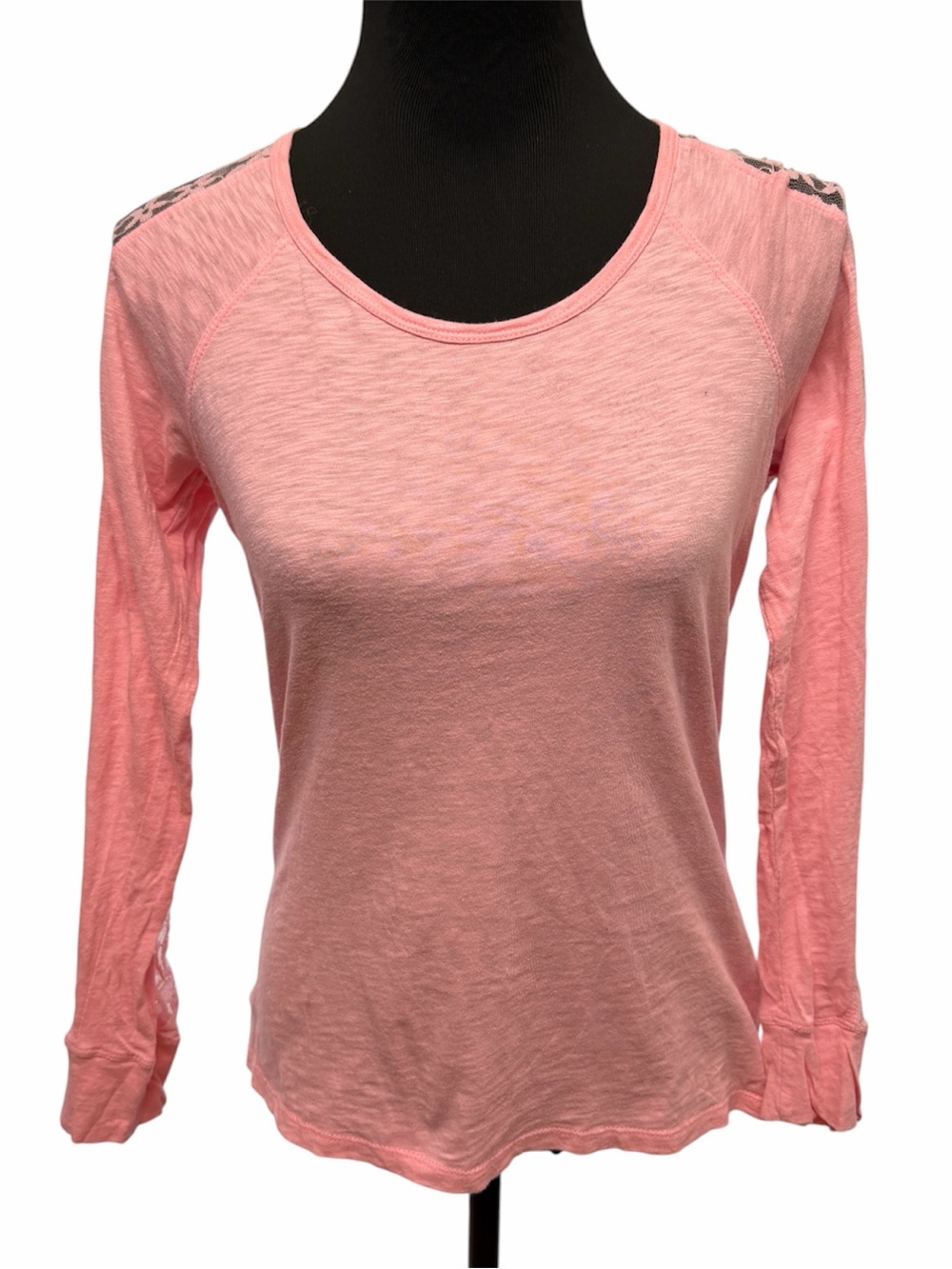 Maurices L Pink Long Sleeve Top Scoop Neck Casual Soft Basic Tee